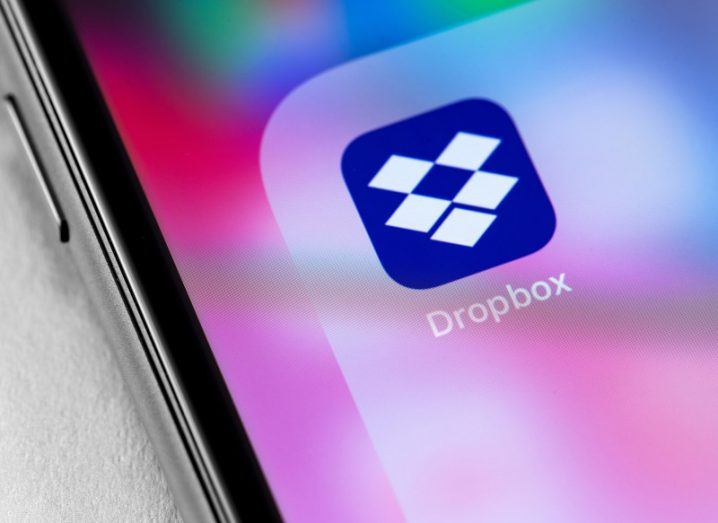 Dropbox app on a smartphone screen.