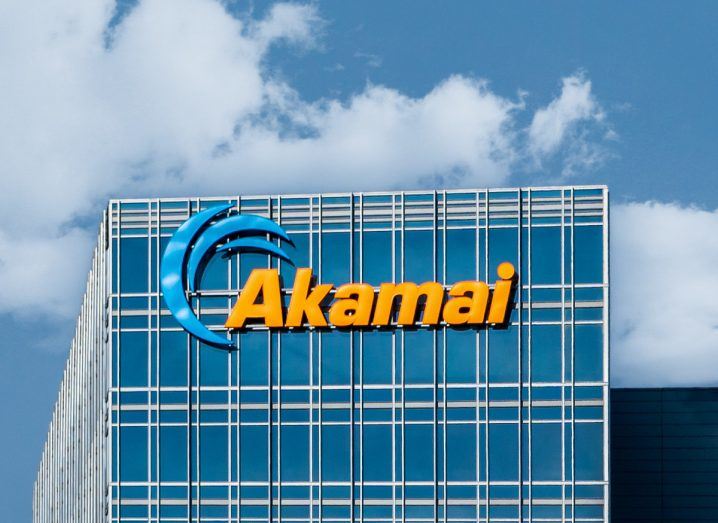 Akamai logo on a building.